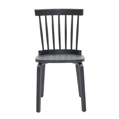 Black Wood Dining Chairs Set of 4 - Windsor Style