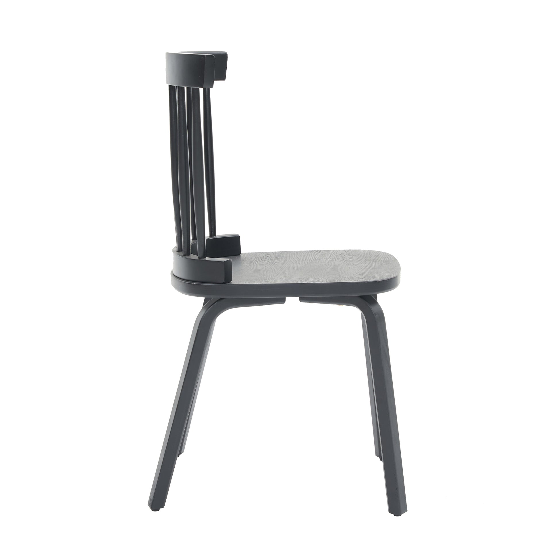 Black Wood Dining Chairs Set of 4 - Windsor Style
