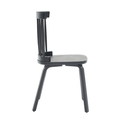 Black Wood Dining Chairs Set of 4 - Windsor Style