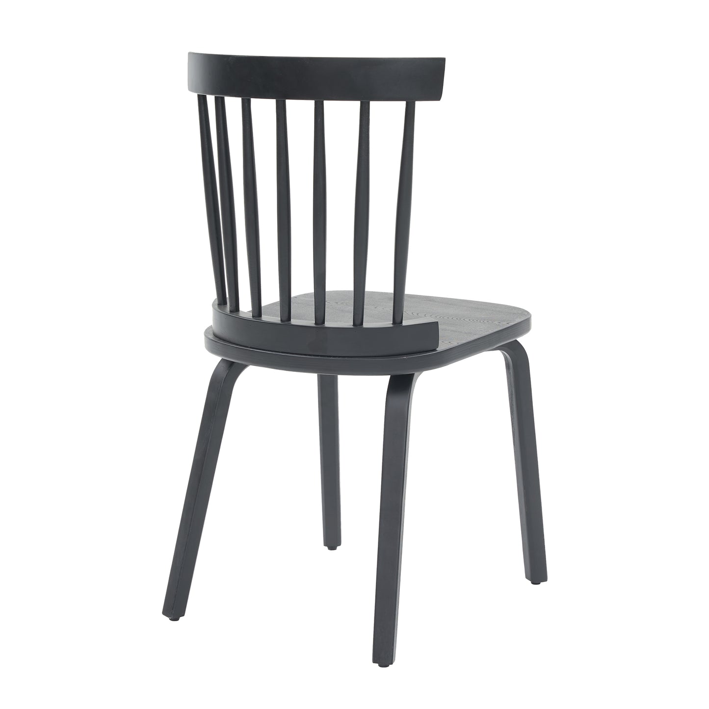Black Wood Dining Chairs Set of 4 - Windsor Style