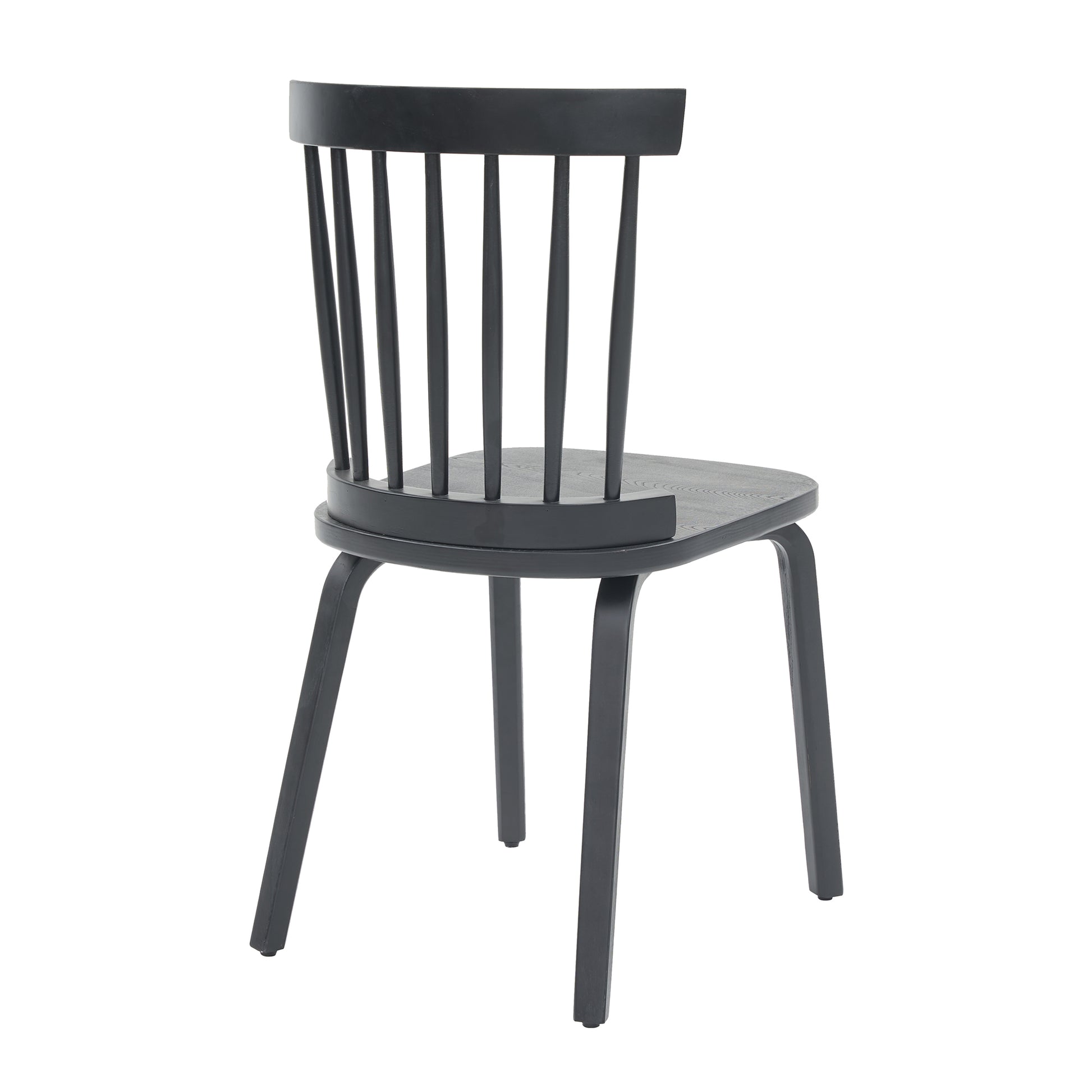Black Wood Dining Chairs Set of 4 - Windsor Style