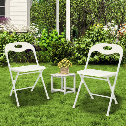 White Steel Folding Chairs for Dining Room - 800lb Capacity