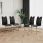 Modern Dining Chairs with Faux Leather Padded Seat Dining Living Room Chairs Upholstered Chair with Chrome Metal Legs Design for Kitchen, Living, Bedroom, Dining Room Side Chairs Set of 4