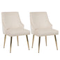 Hengming Dining Chair Modern Style Accent Chair  Vertical  Tufted Chair Set of 2,Beige