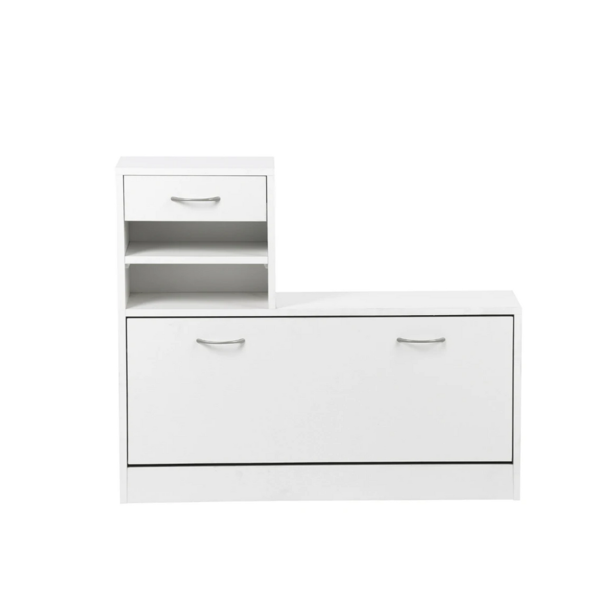 Modern Melamine Entryway Cabinet with Mirror Storage for Coats for Living Room