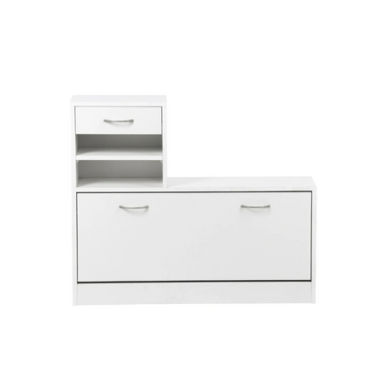 Modern Melamine Entryway Cabinet with Mirror Storage for Coats for Living Room