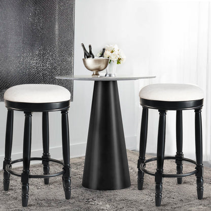 AGODY Bar Stools Set of 2 - 26" Black Swivel Bar Stools