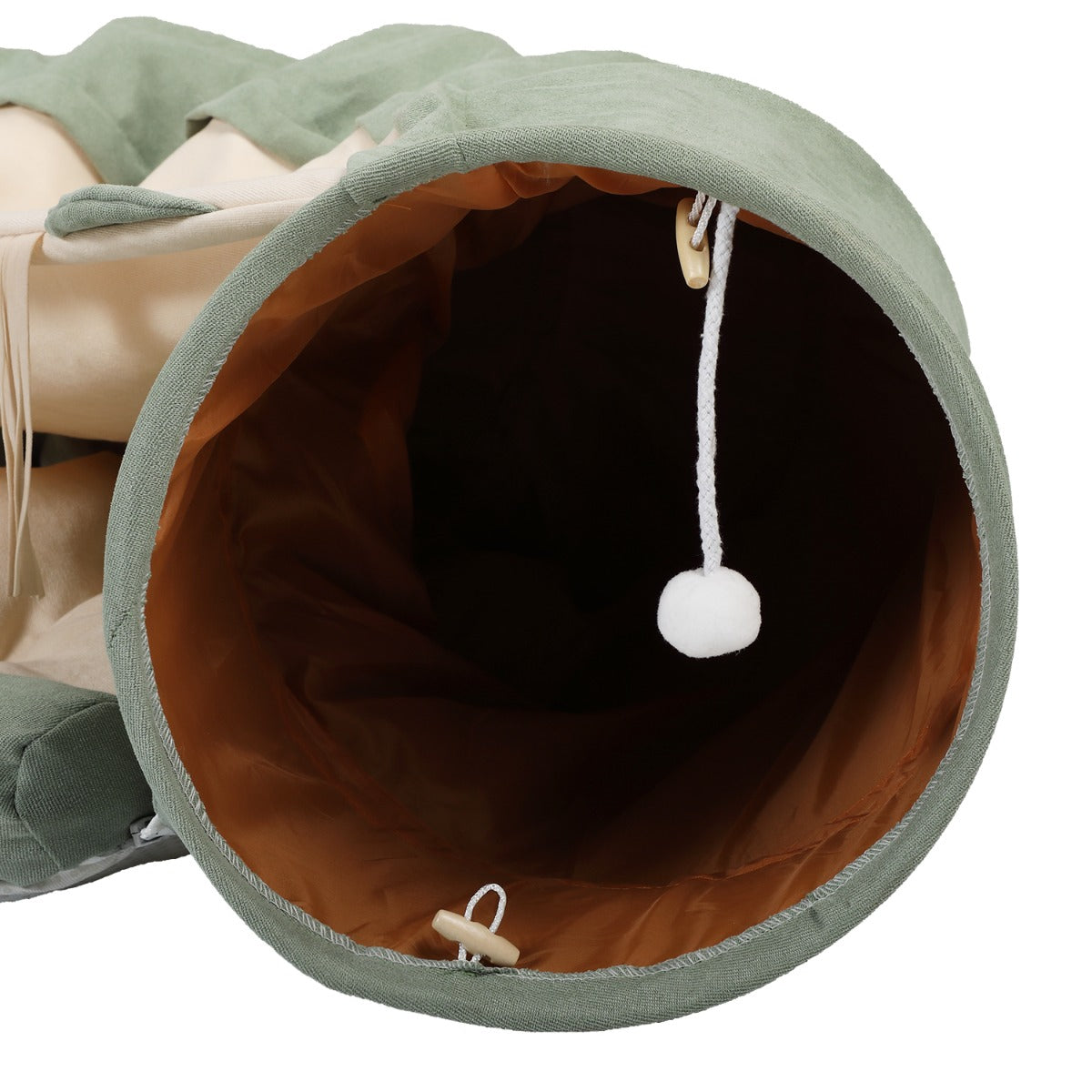 Bright Green Cat Tunnel Bed - Cozy & Collapsible Pet Nest