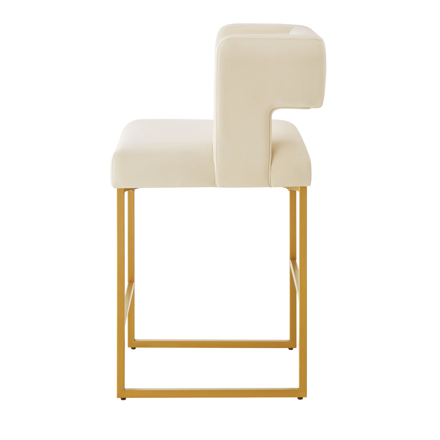 Cream Velvet Counter Height Bar Stools - Set of 2