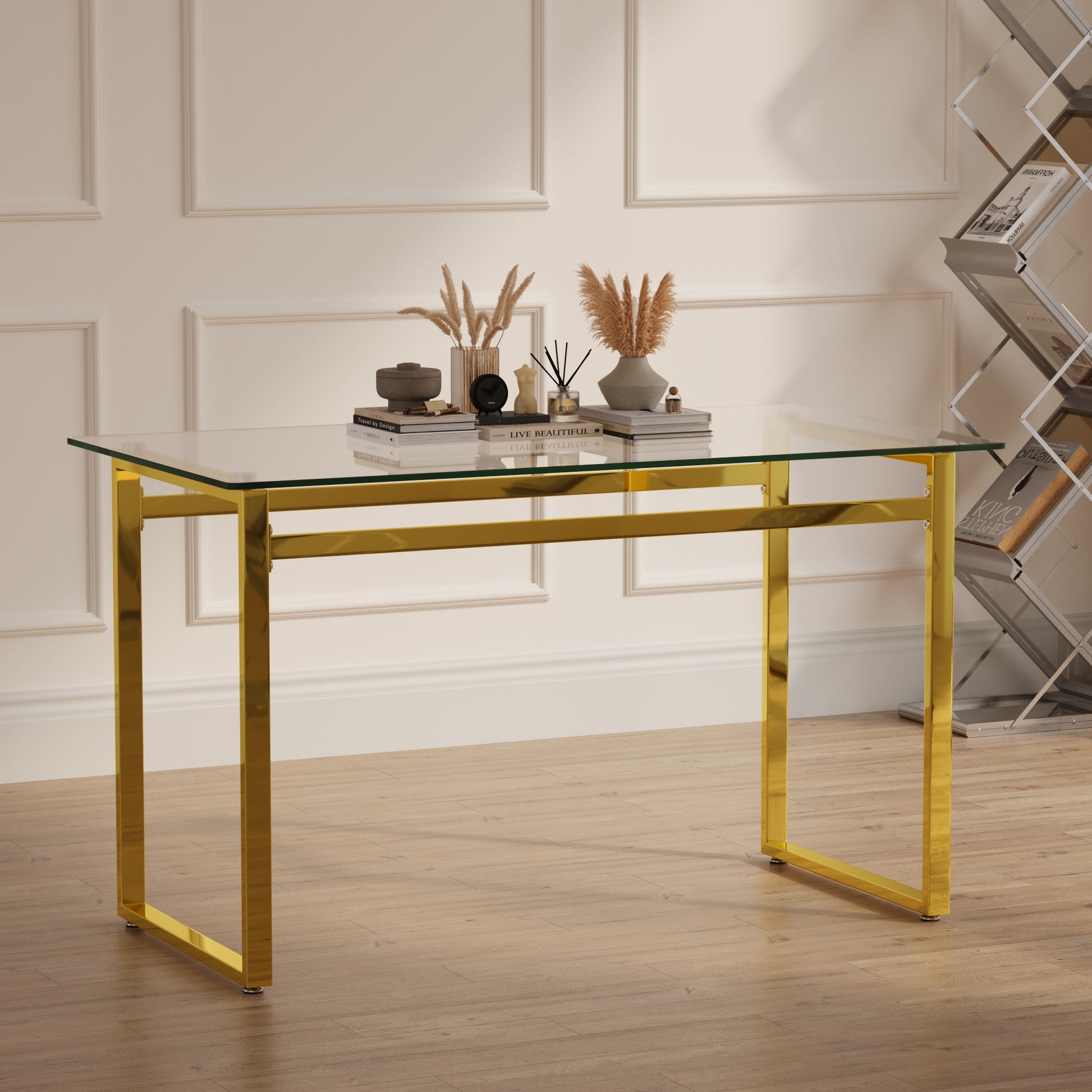 Modern Glass Dining Table - 4-6 Seats, Transparent