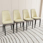 A set of 4 dining chair, modern style chair made of high-quality PU Leather fabric with thick soft cushions, black metal leg kitchen chair, dining room kitchen dining chair (Beige and Grey)