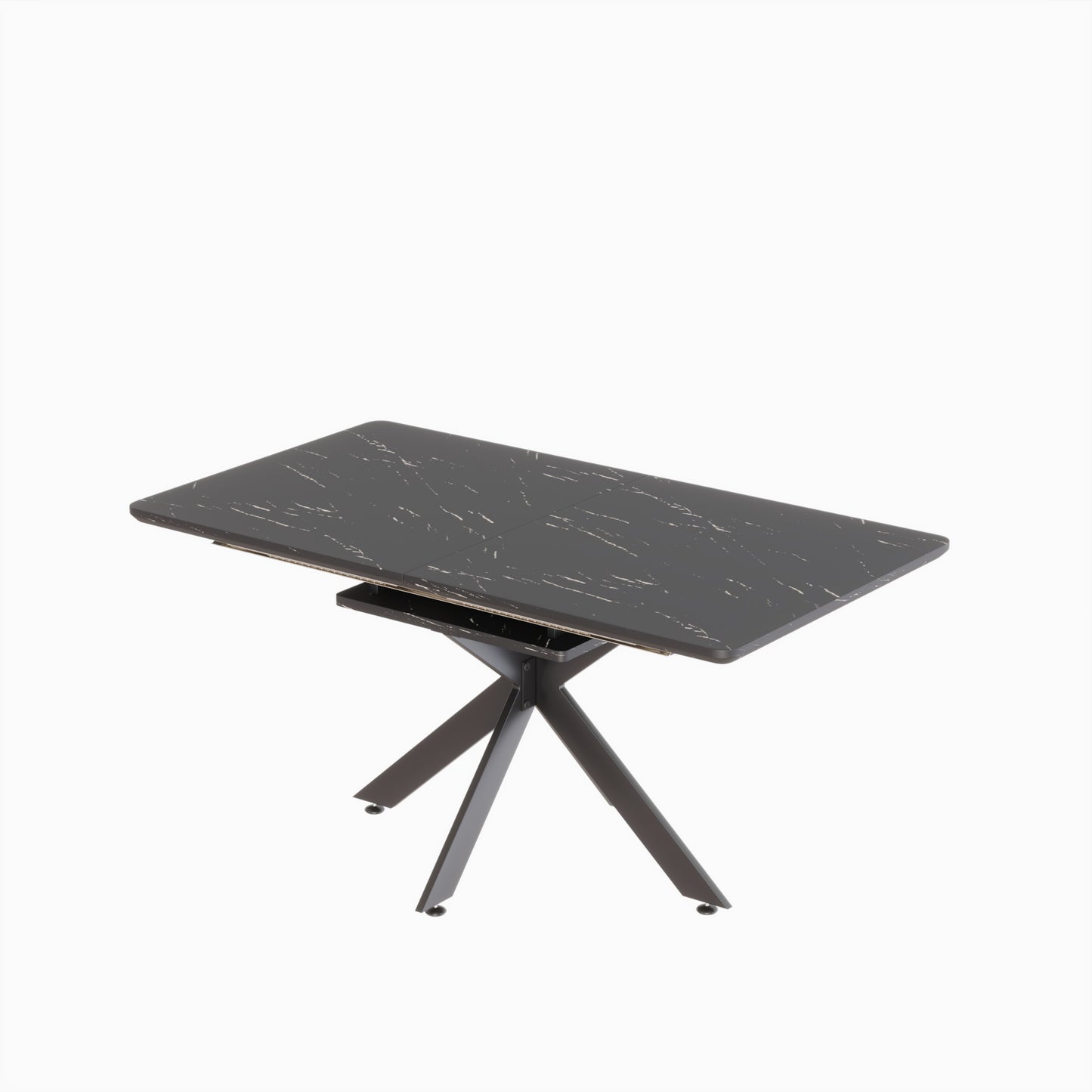 Extendable Black MDF Dining Table for Modern Family Gatherings for Dining Room