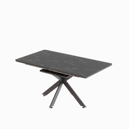 Extendable Black MDF Dining Table for Modern Family Gatherings for Dining Room