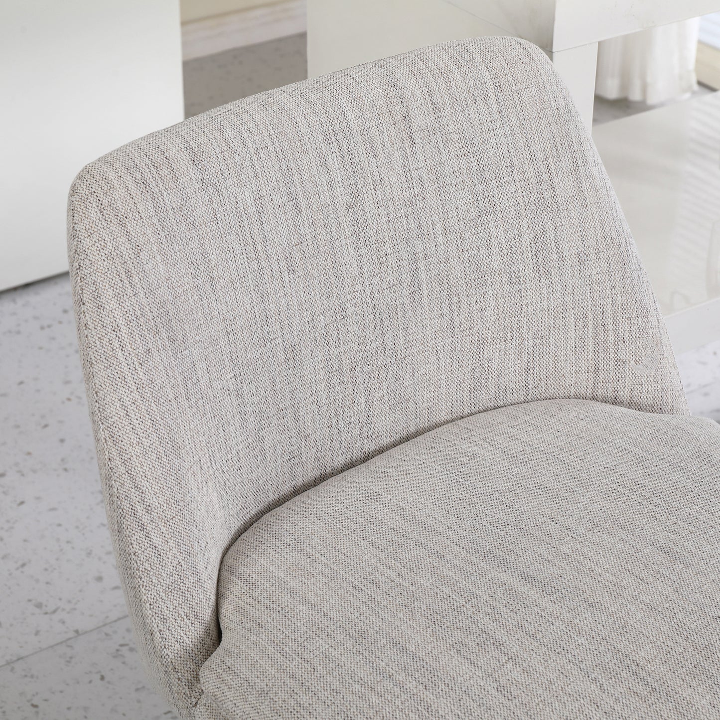 Off White Linen Bar Stools Set of 2 - Kitchen Island Seating
