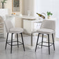 Counter Height Swivel Bar Stools Set of 2, 360° Swivel Upholstered Barstools with Back and Metal Legs, 25.6" Seat Height,Counter Stools for Kitchen Island and Pub,Linen Cloth,Off White Linen.