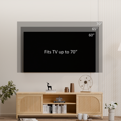 Bamboo TV Cabinet - Natural Storage & Style