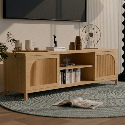 Bamboo TV Cabinet - Natural Storage & Style