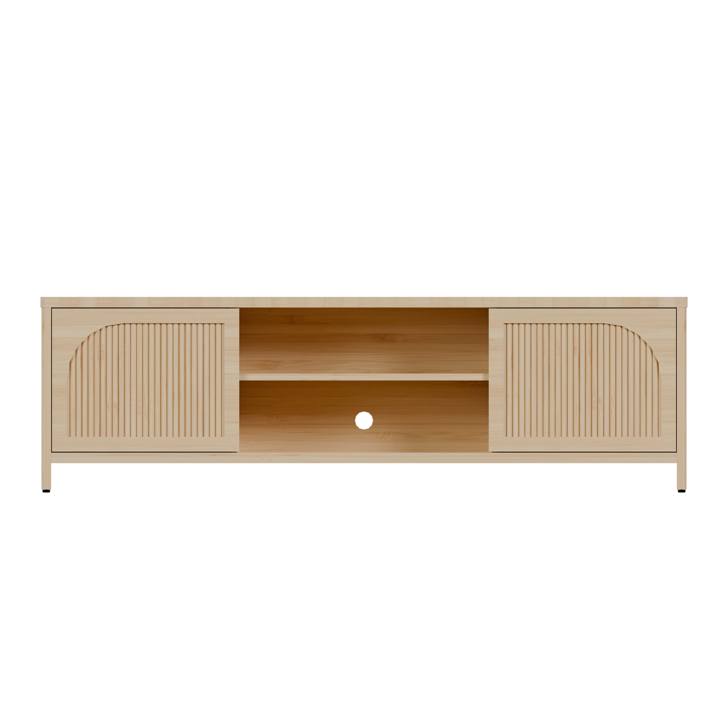 Bamboo TV Cabinet - Natural Storage & Style