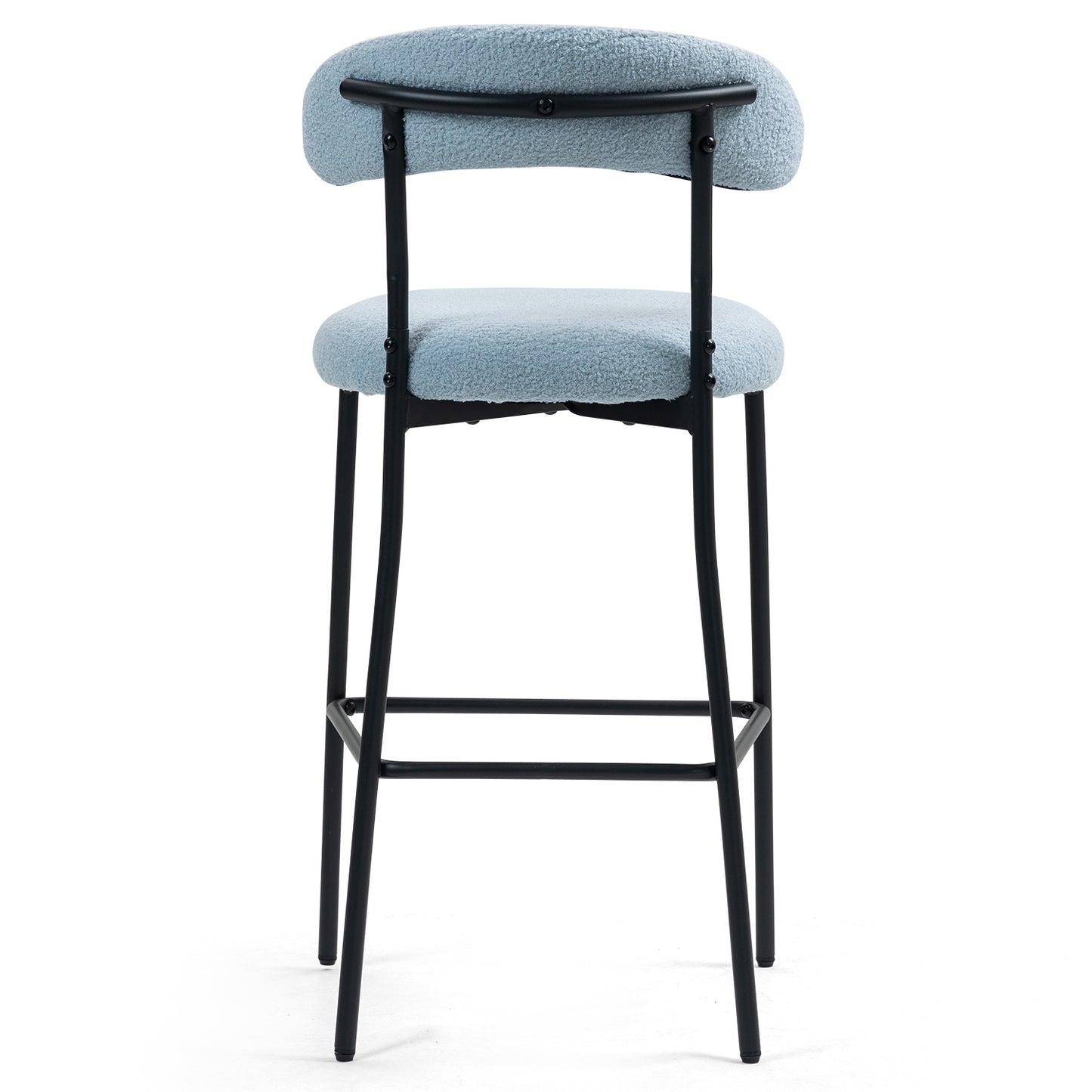 Blue Modern Bar Stools with Foam Cushion for Kitchen Dining