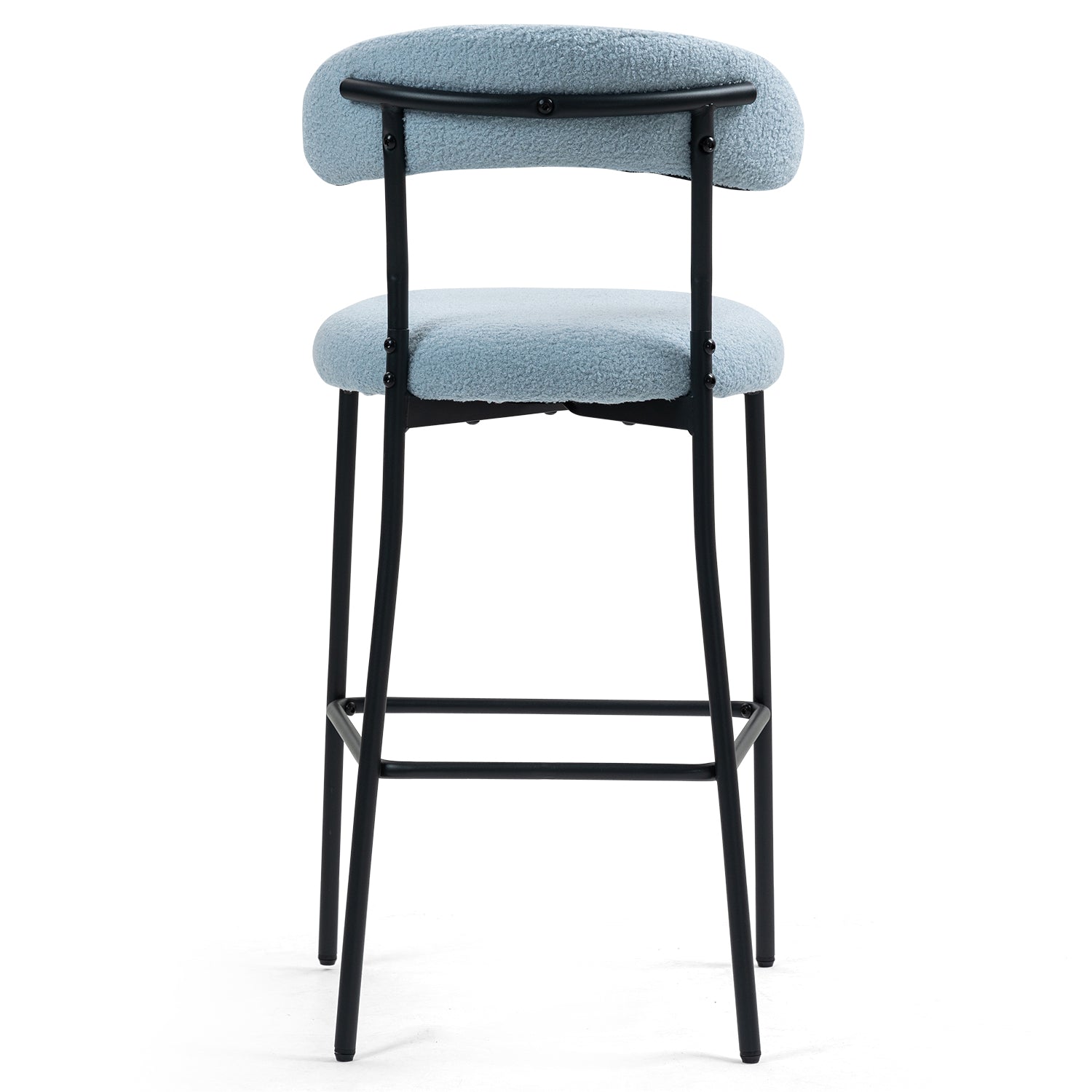 Blue Modern Bar Stools with Foam Cushion for Kitchen Dining