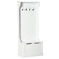 HOMCOM Hall Tree with Coat Rack, Storage and Sitting Bench, White