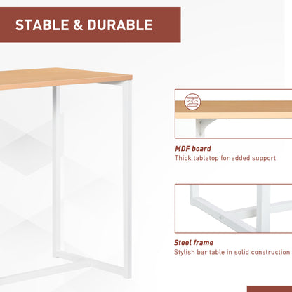 White Bar Table with Storage Shelves - 45" Counter Height