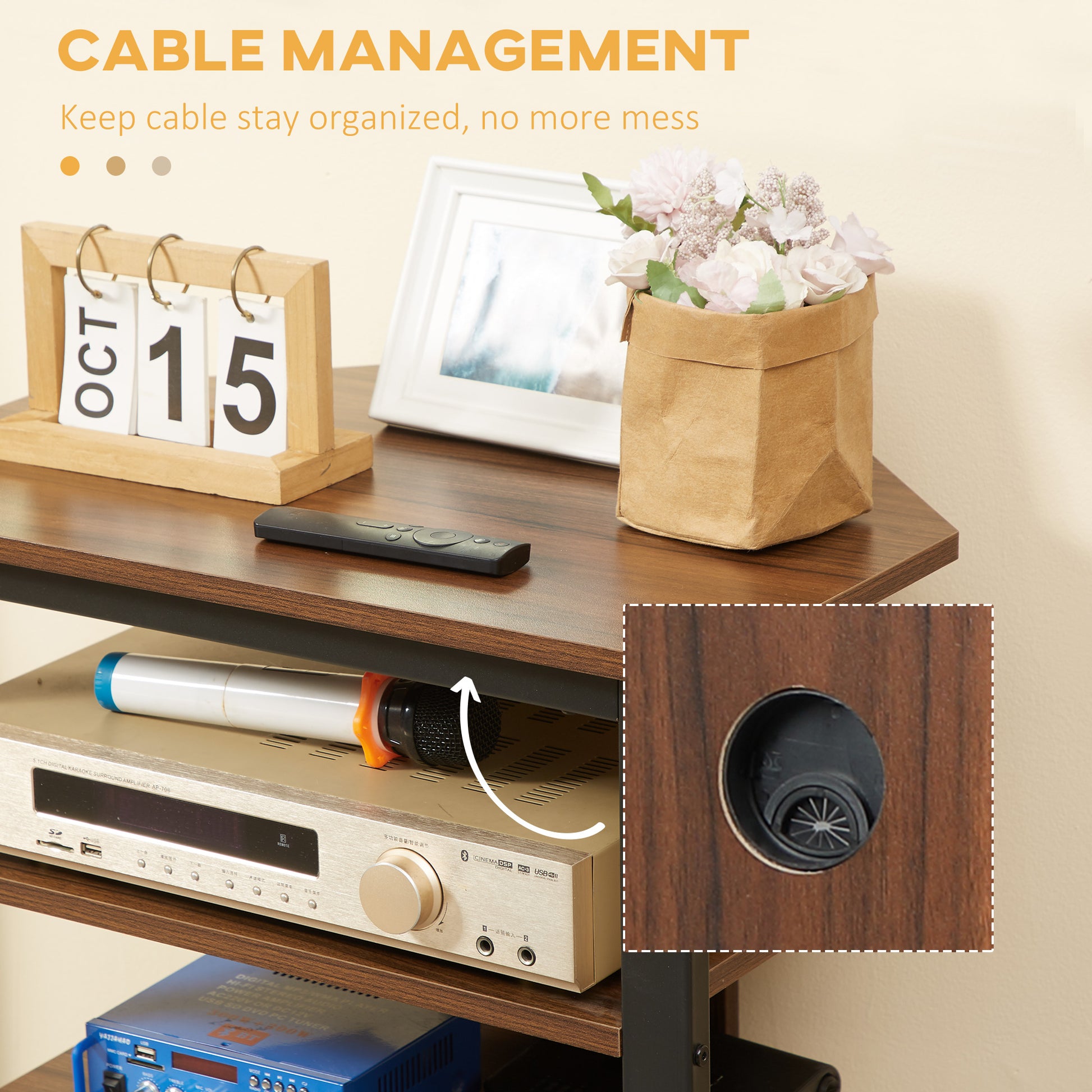 HOMCOM TV Stand - Corner Storage for Media & Entertainment