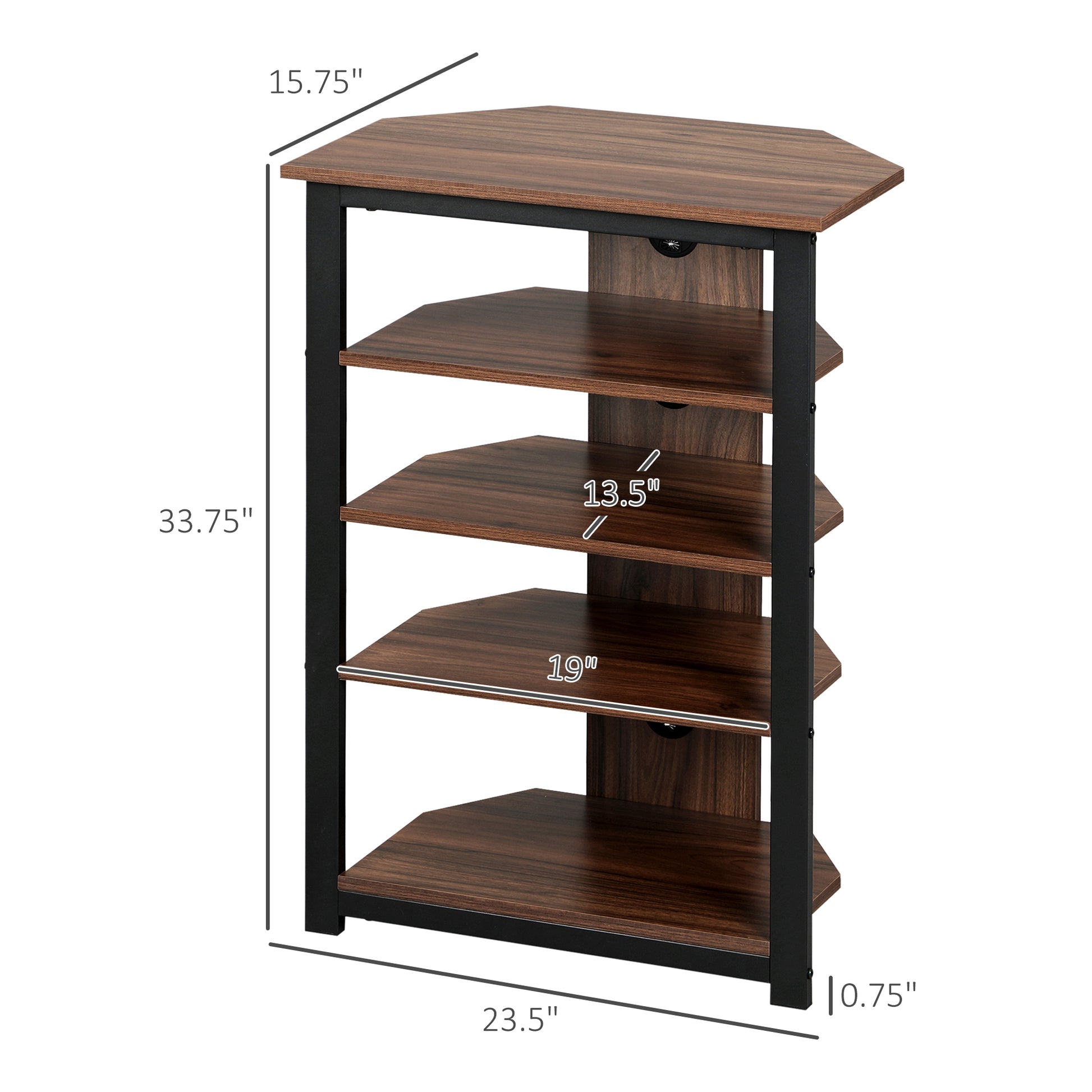 HOMCOM TV Stand - Corner Storage for Media & Entertainment