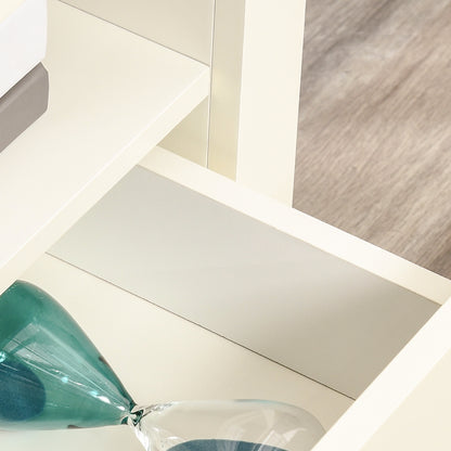 HOMCOM Corner TV Stand - White | Up to 50" Storage Console