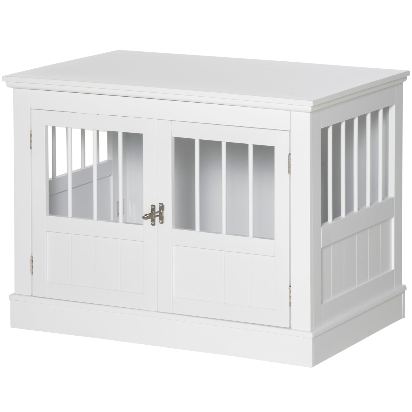 PawHut White Dog Crate End Table - Small Dogs