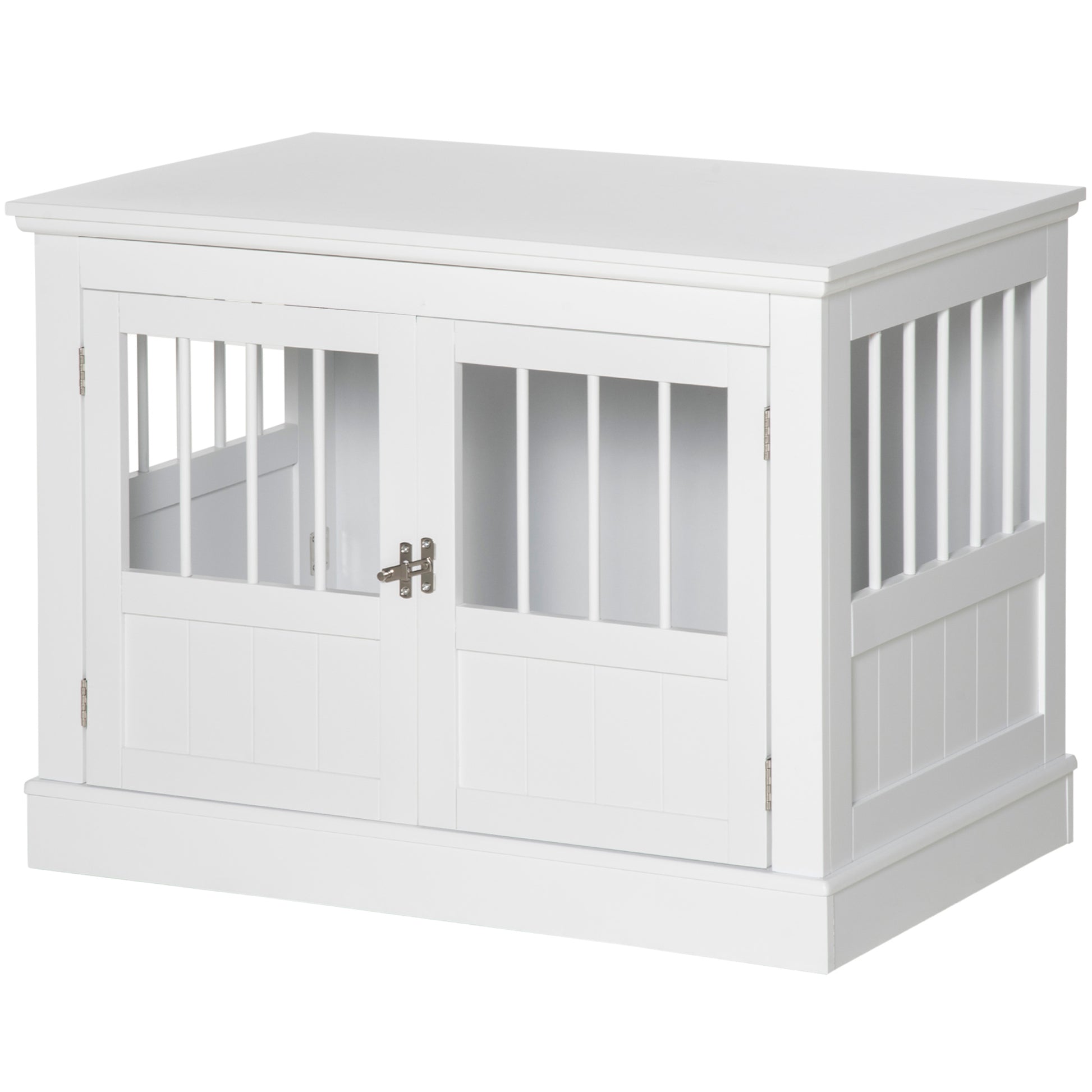 PawHut White Dog Crate End Table - Small Dogs