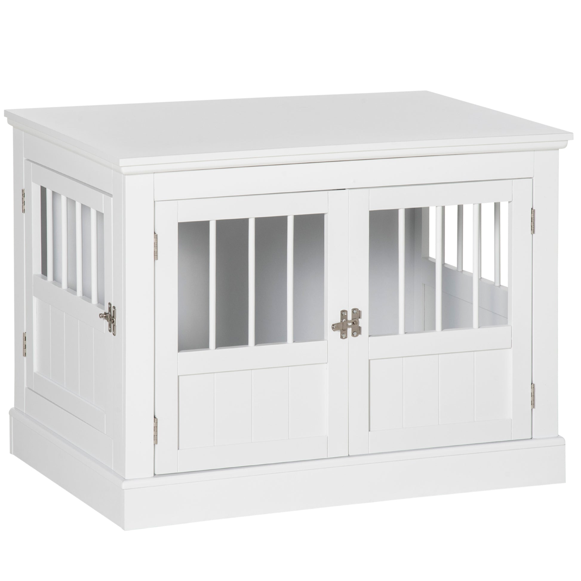 PawHut White Dog Crate End Table - Small Dogs