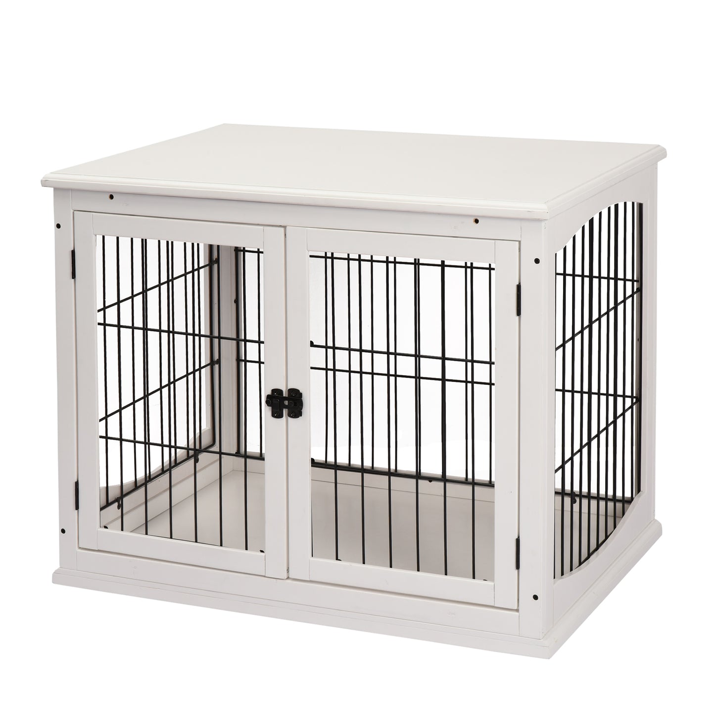 White Dog Crate End Table - 23" Small Dog Kennel