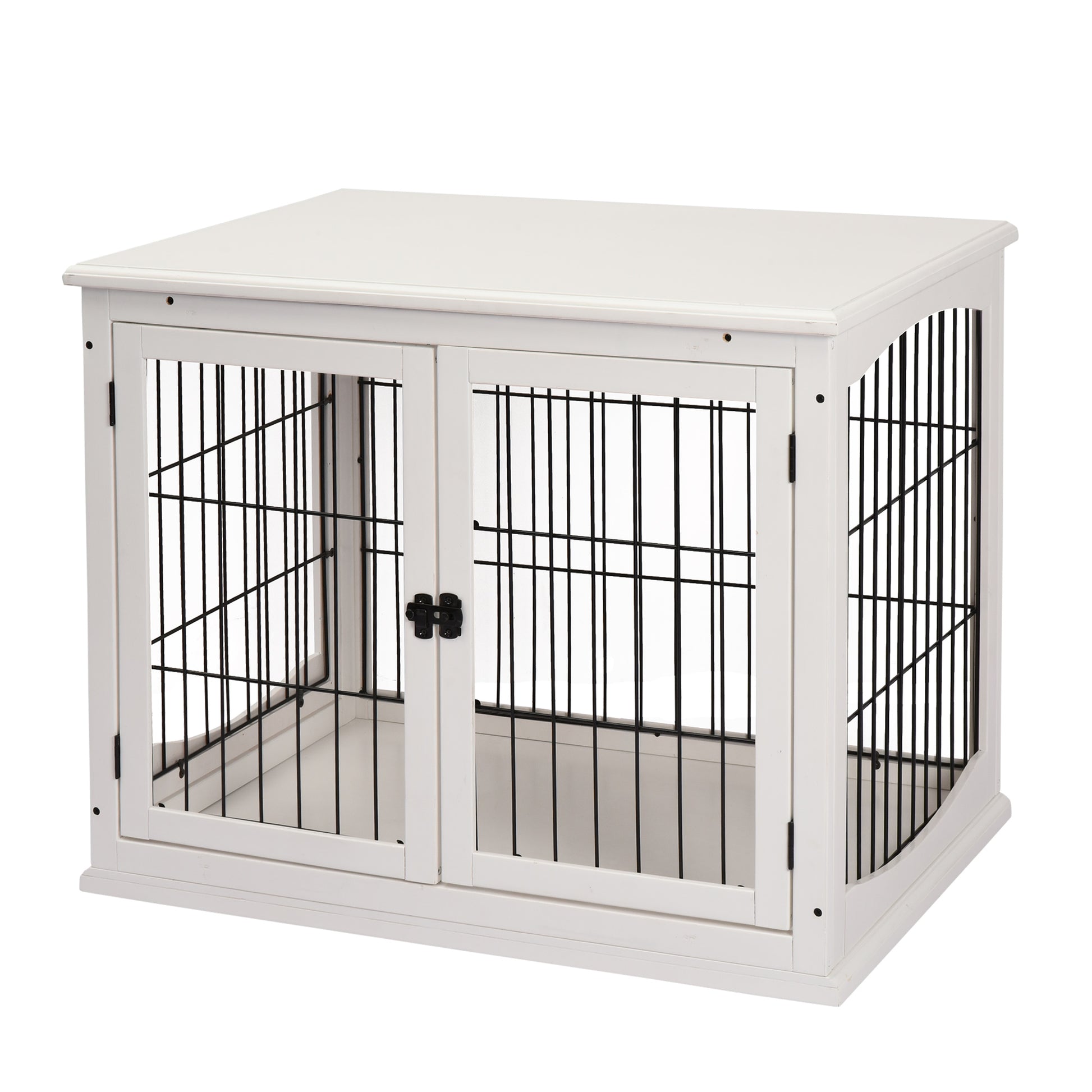 White Dog Crate End Table - 23" Small Dog Kennel