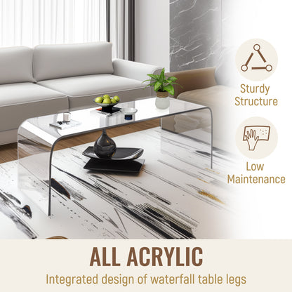 Clear Acrylic Coffee Table for Dining Room Storage and Display