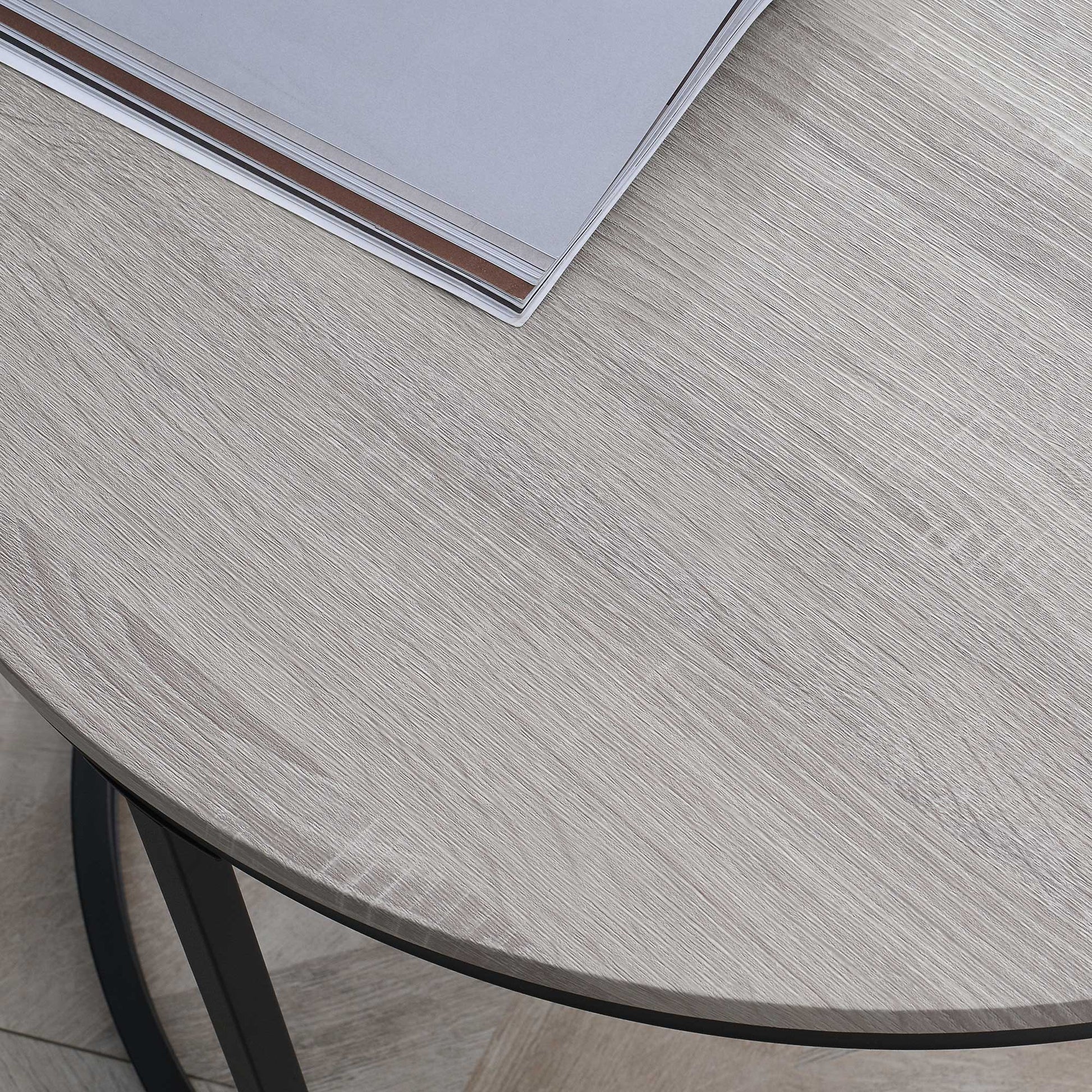 Nesting Grey Coffee Table Set - 2 Tables MDF Metal Frame for Dining Room