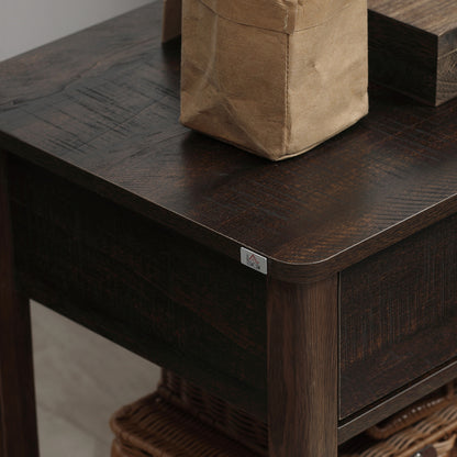 Bronze MDF End Table with Storage, Side Table for Dining Room