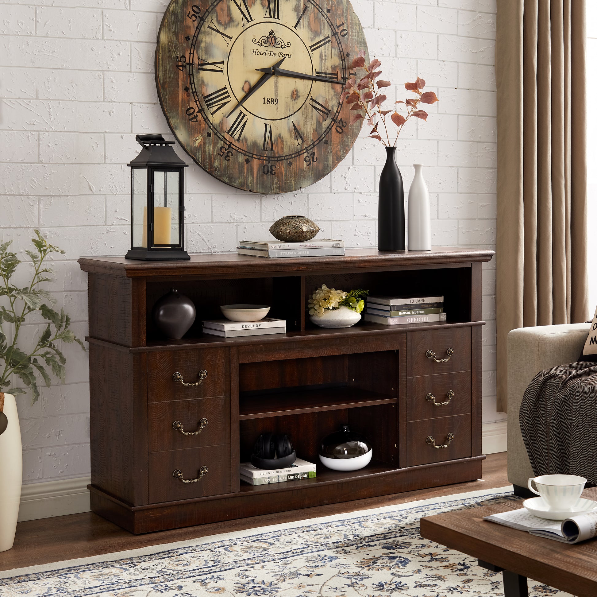 Espresso MDF TV Stand - 60" TV Console Table