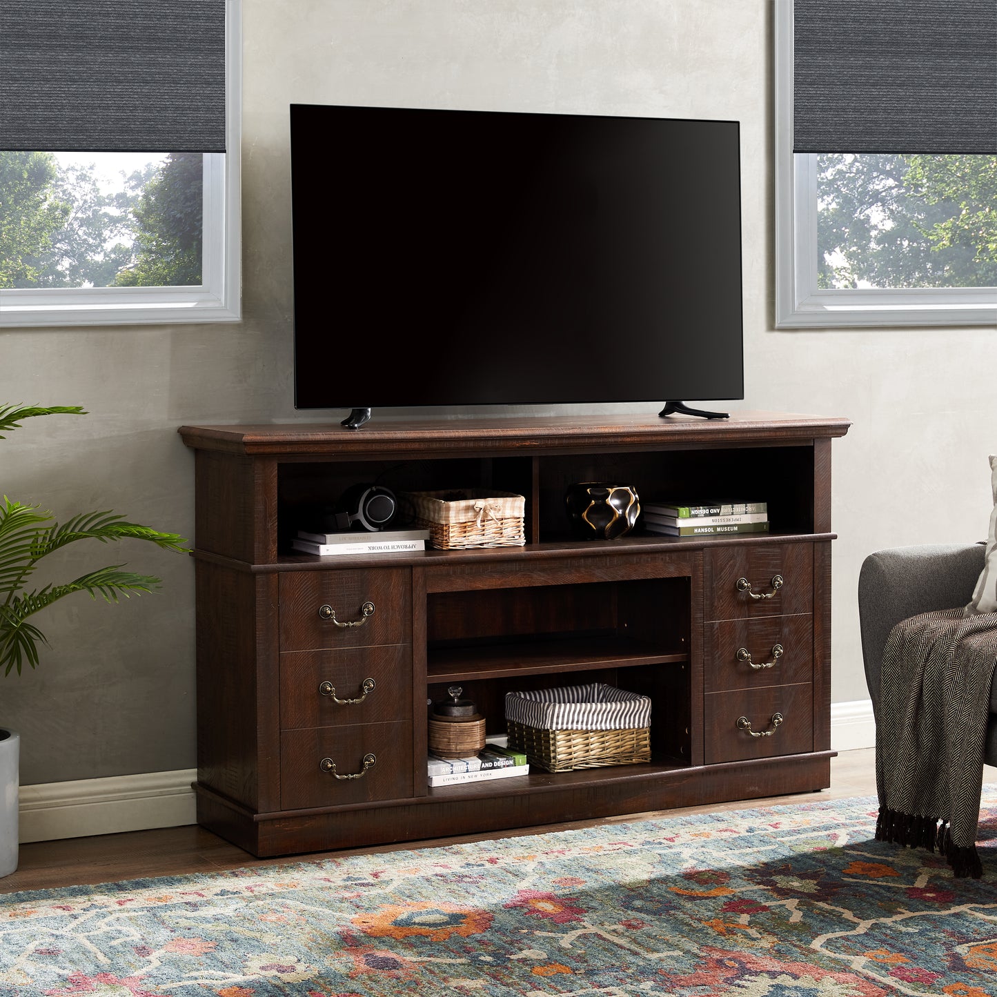 Espresso MDF TV Stand - 60" TV Console Table
