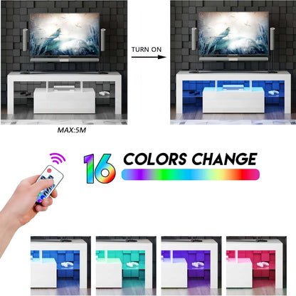 55 Inch White TV Stand Bedroom Entertainment Center