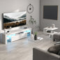 LED TV Stand for Televisions up to 55 Inchs,Modern Entertainment Center with down filp door, Glass shelf and high glossy UV front face, TV Console Table for Living room,Bedroom,White