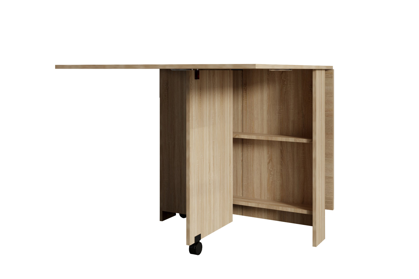 Folding Rectangular Dining Table - Seats 6, Wood Finish for Dining Room