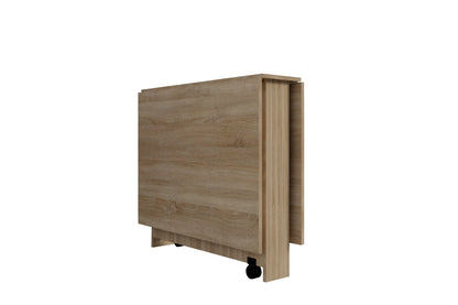 Folding Rectangular Dining Table - Seats 6, Wood Finish for Dining Room