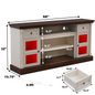 70-80 Inch TV Stand Walnut White Farmhouse Style