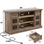 Farmhouse TV Stand with Fireplace - Up to 80" TV Storage