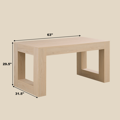 4-6 Person Farmhouse Dining Table - Wood MDF Tabletop