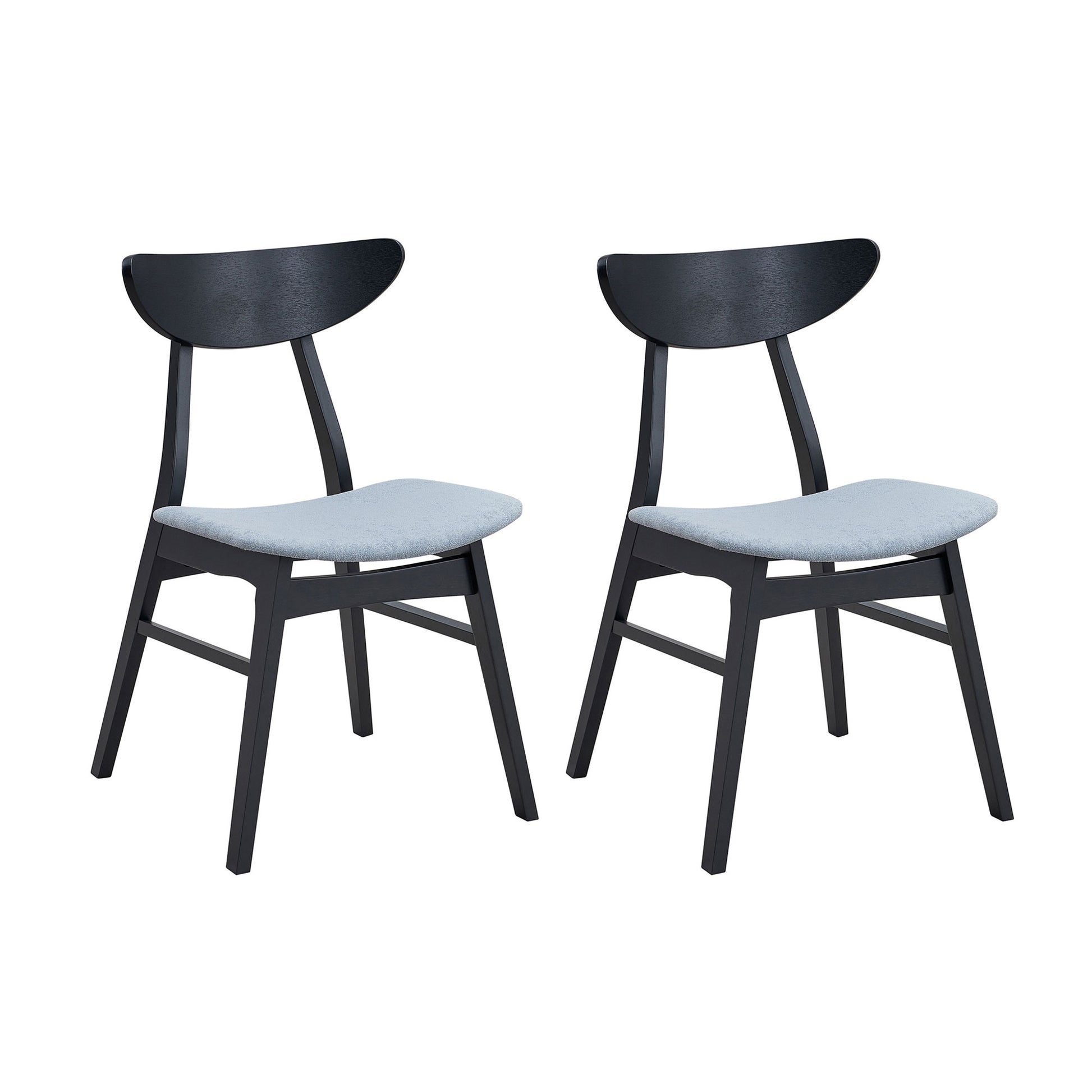 Black Wood Dining Chairs Set of 2 for Kitchen and Dining Room
