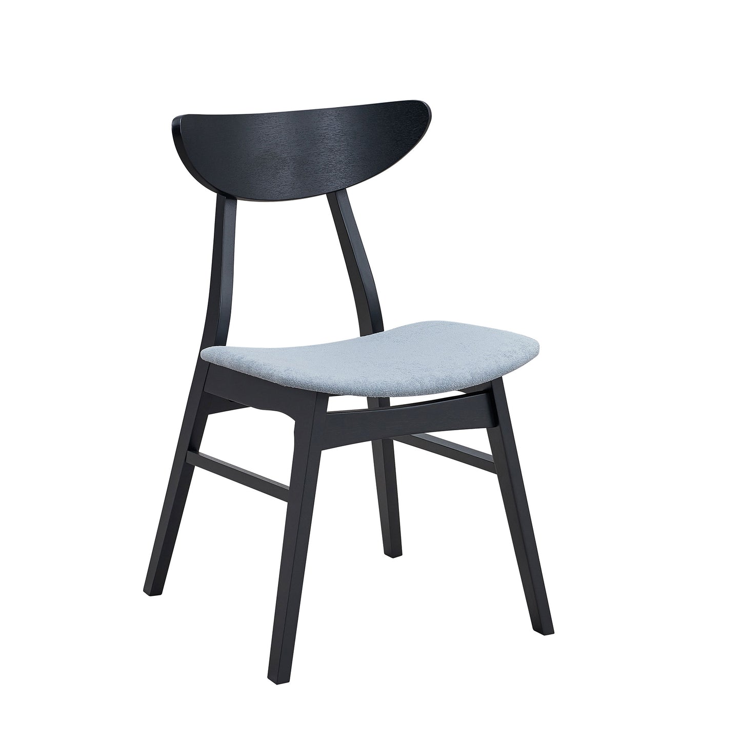 Black Wood Dining Chairs Set of 2 for Kitchen and Dining Room