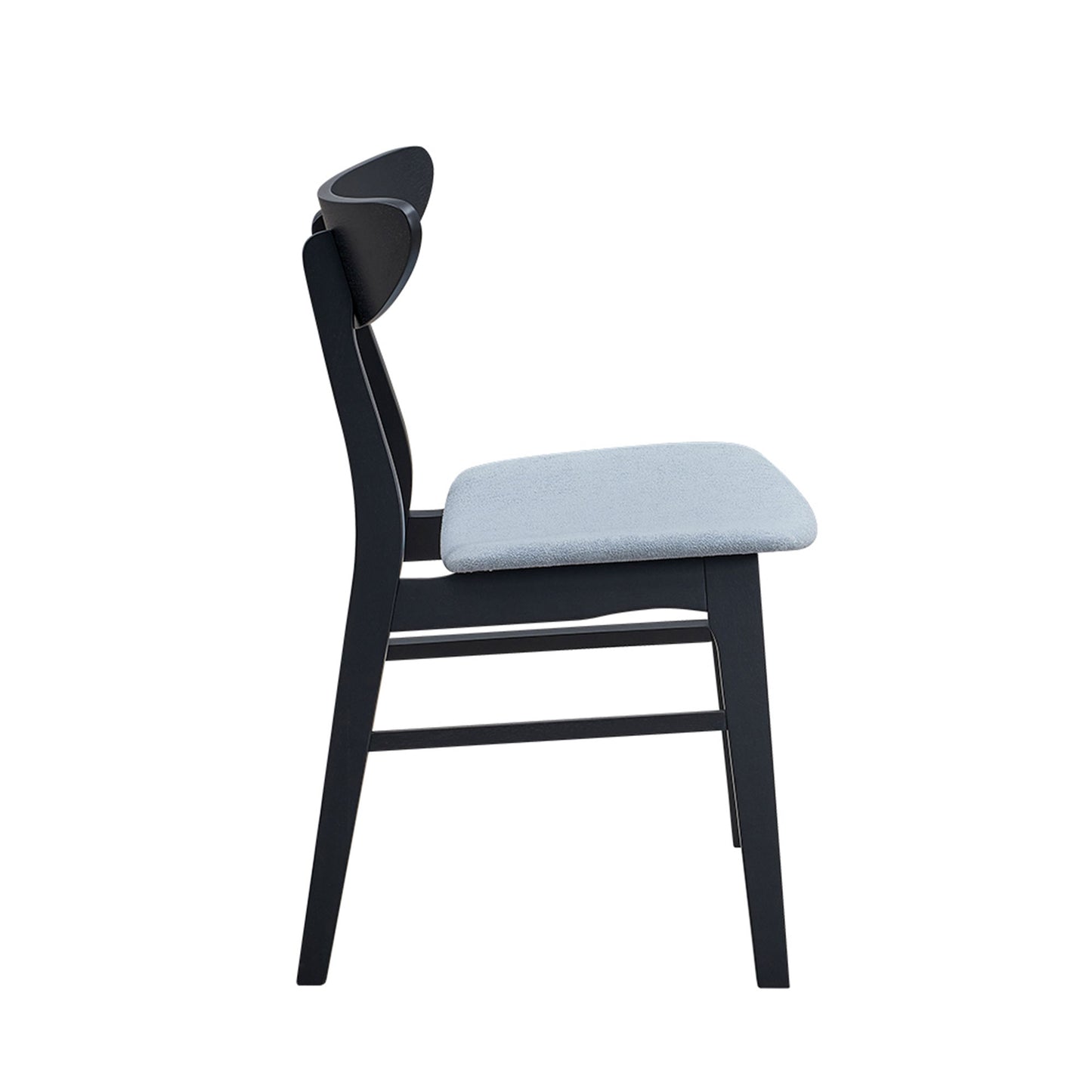 Black Wood Dining Chairs Set of 2 for Kitchen and Dining Room