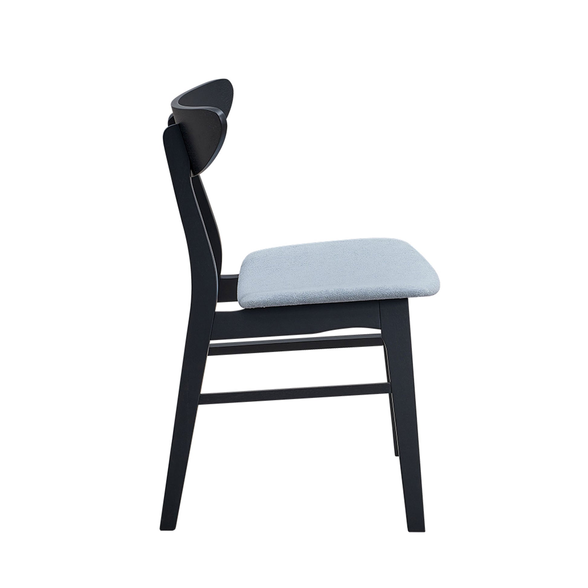Black Wood Dining Chairs Set of 2 for Kitchen and Dining Room